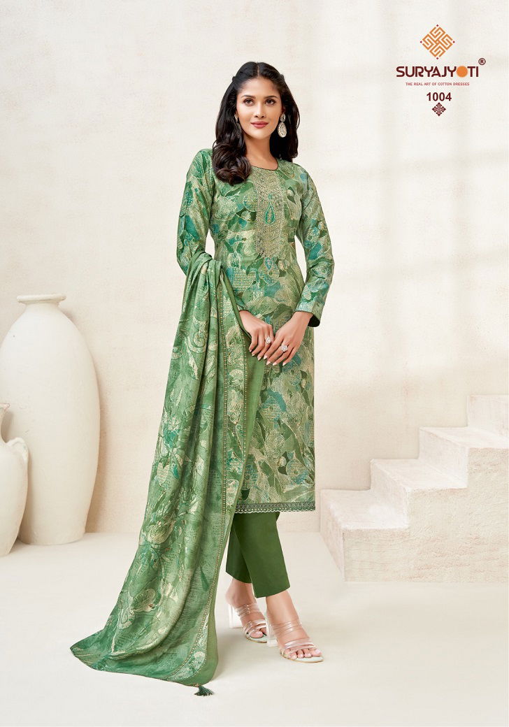 Kora Vol 1 By Suryajyoti Neck Embroidery Designer Dress Material Manufacturers